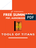 Tools of Titans by Timothy Ferriss, Arnold Schwarzenegger (Foreword) StoryShots Book Summary and Analysis
