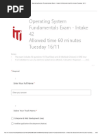 Operating System Fundamentals Exam - Intake 42 Allowed Time 60 Minutes Tuesday 16 - 11