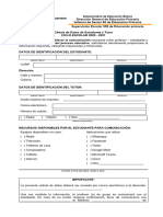 Cédula de Datos para Comunicación T - Oficio