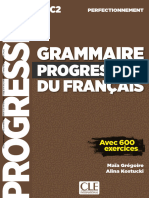 Grammaire Progressive Du Français Niveau Perfectionnement B2C2 Livre