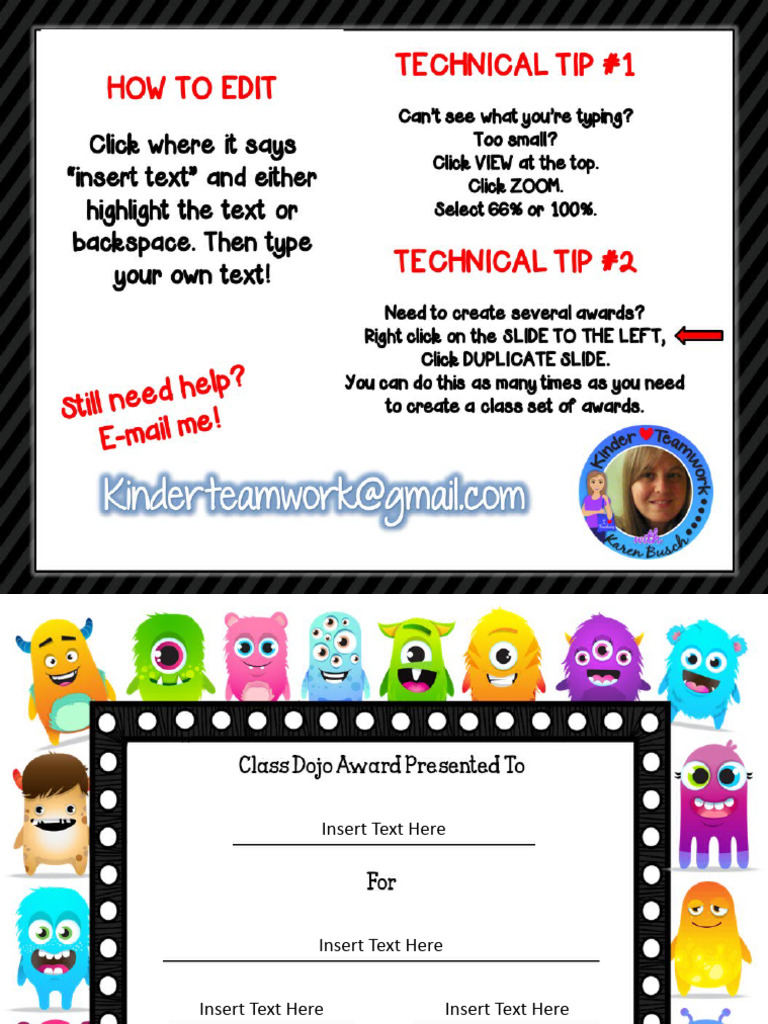 Class Dojo Award Freebie EDITABLE | PDF