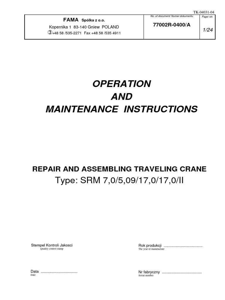 Er Crane 77002r 0400a Prn Pdf Crane Machine Switch