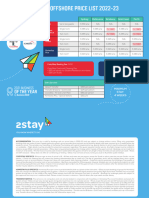 2stay Offshore Pricelist Effective 1september2022