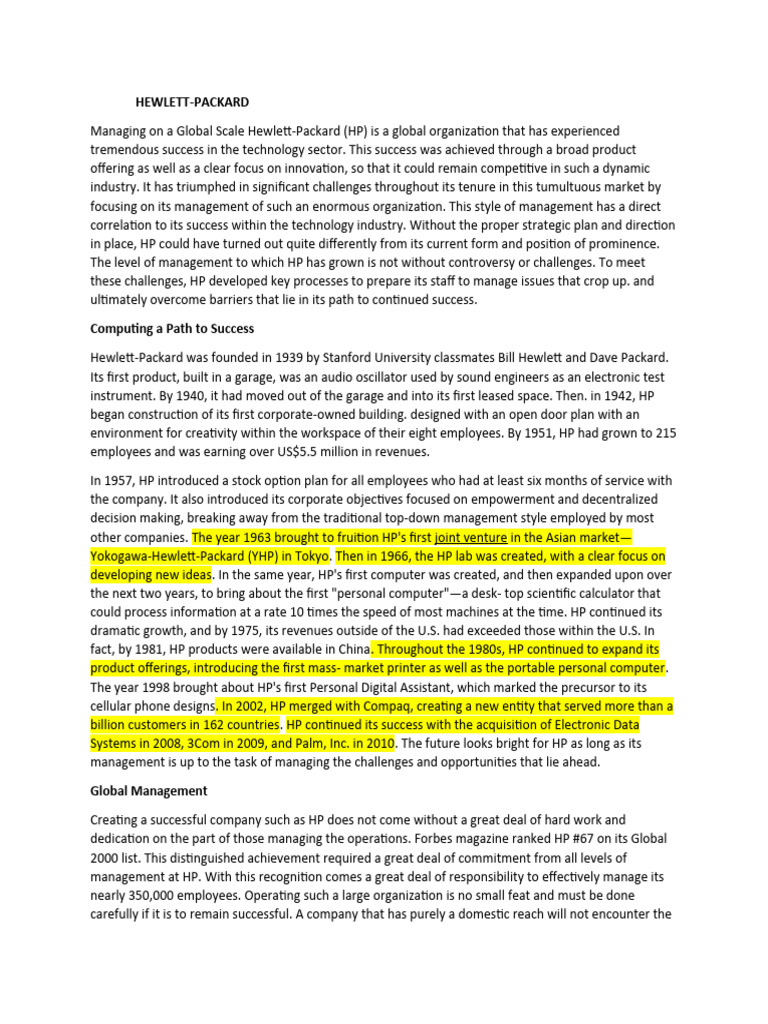 Hewlett Packard PDF Hewlett Packard Job Satisfaction