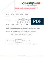 Sample Questions Mathematics Category 4