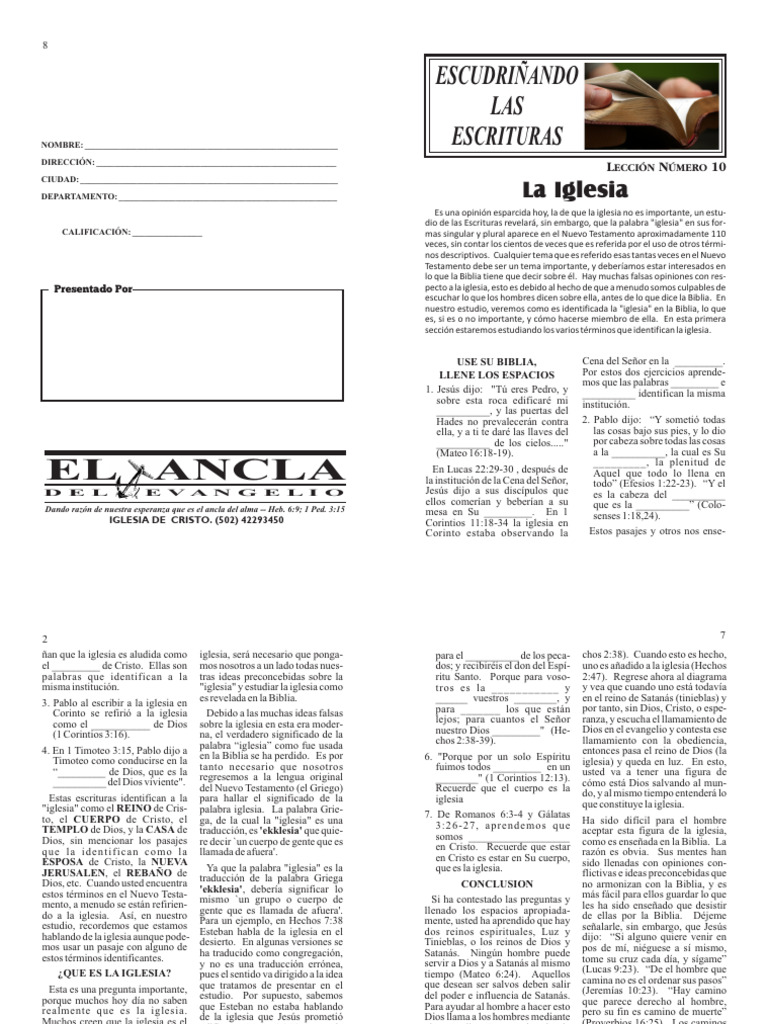 10 La Iglesia | PDF | Cristo (título) | Iglesia cristiana