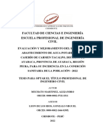 Evaluacion y Mejoramiento de Agua Potable Sistema de Abastecimiento de Agua Potable Mechato Martinez Alejandro