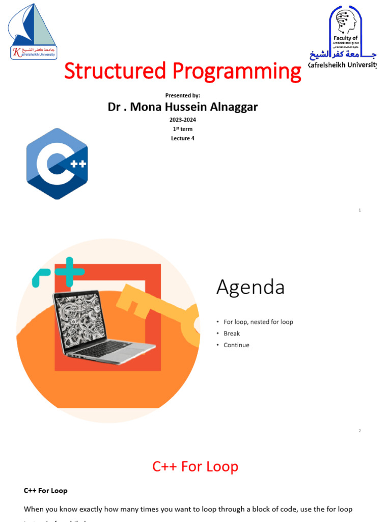 4 - Structured Programming 1-11-2023 | PDF | Control Flow | C++