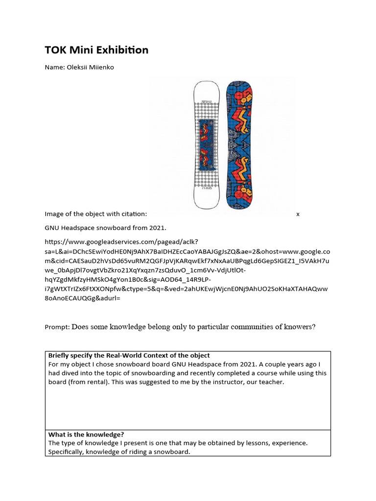 TOK Mini Exhibition Template PDF