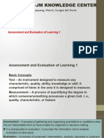 Assessment and Evaluation Learning 1 - Content Only