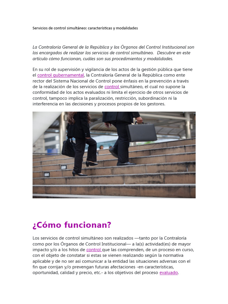 Servicios de Control Simultáneo | PDF
