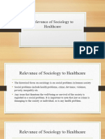 Relevance of Sociology To Healthcare