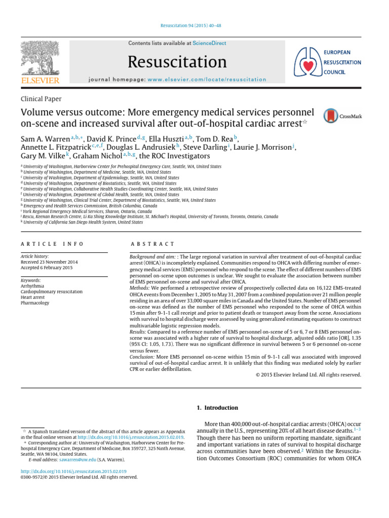 Warren More Emergency Medical Services Personnel and Increased Survival After OHCA PDF