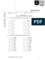 Electrochemistry Activity Sheet
