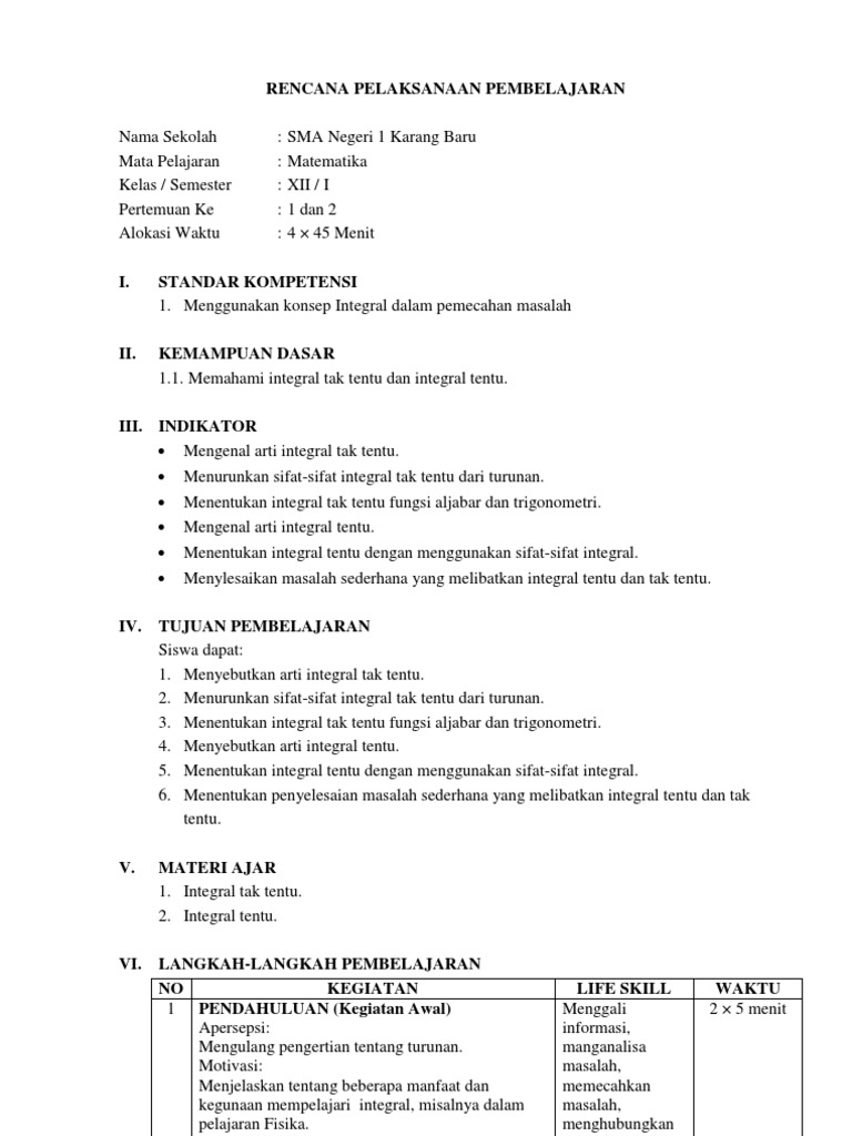 Rpp Matematika Kelas Xii Ipa Pdf