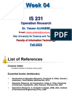 Lec 04 - Week 04 Operations Research