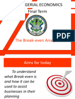 Break Even Analysis Final Term Lesson Activity 1