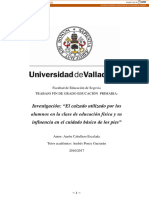 Investigación: "El Calzado Utilizado Por Los Alumnos en La Clase de Educación Física y Su Influencia en El Cuidado Básico de Los Pies"