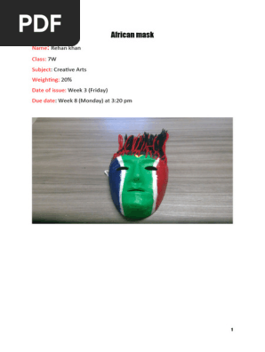CAPA AFRICAN MASKS ASSIGNMENT