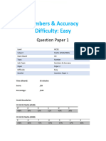 E1.1 Numbers - Accuracy 2A Topic Booklet 1 - 1