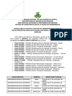 Aditivo A Editais Com Datas Do Resultado Parcial Moradia Transporte e Alimenta