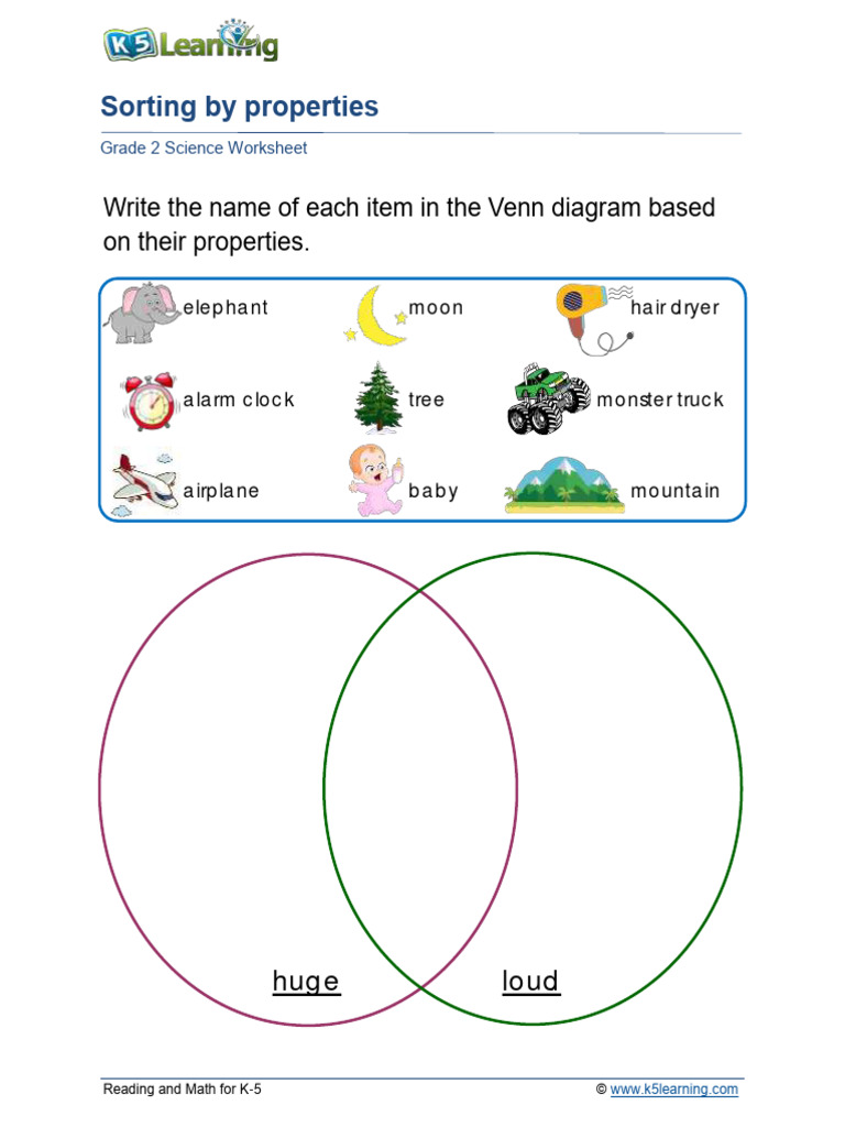 Grade 2 Venn Diagram Worksheet | PDF