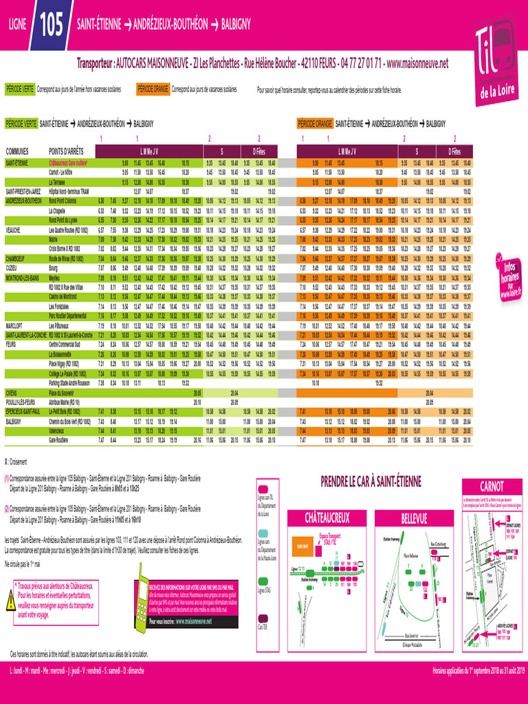 Horaires Ligne 105 Saint-Étienne | PDF | Transport public | Transport