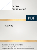 Activity Barriers of Communication