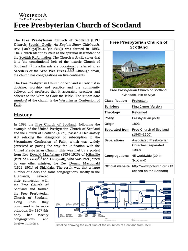 Free Presbyterian Church of Scotland | PDF | Protestantism ...