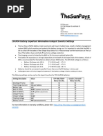 Inverter Settings LiFePO4