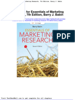 Test Bank For Essentials of Marketing Research 7th Edition Barry J Babin