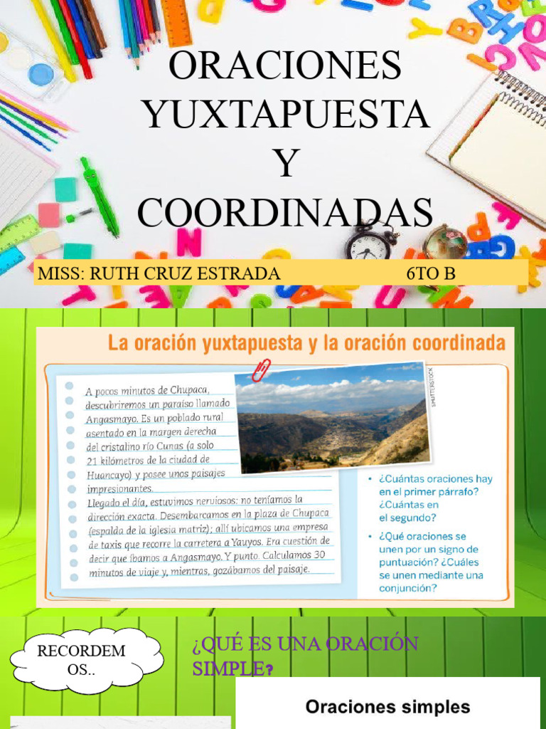 Oraciones Yuxtapuestas y Coordinadas | PDF | Poesía | Arte