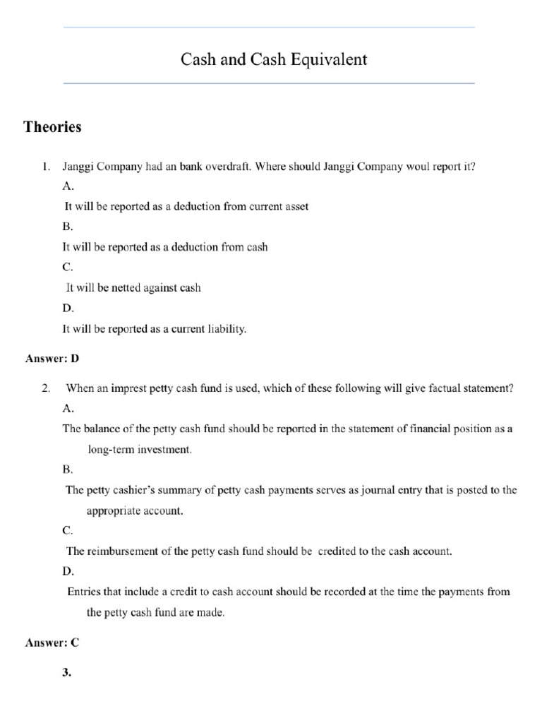 Cash and Cash Equivalent PDF