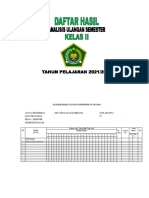 ANALISIS HASIL ULANGAN SEMESTER KELAS II