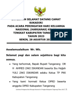 SAMBUTAN CAMAT SUKADIRI Acara HARGANAS Ke-30 Tahun 2023