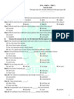 Bài Ôn Tập Học Kì I - Unit 4 - Test 1