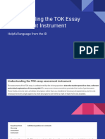 Understanding The TOK Essay Assessment Instrument