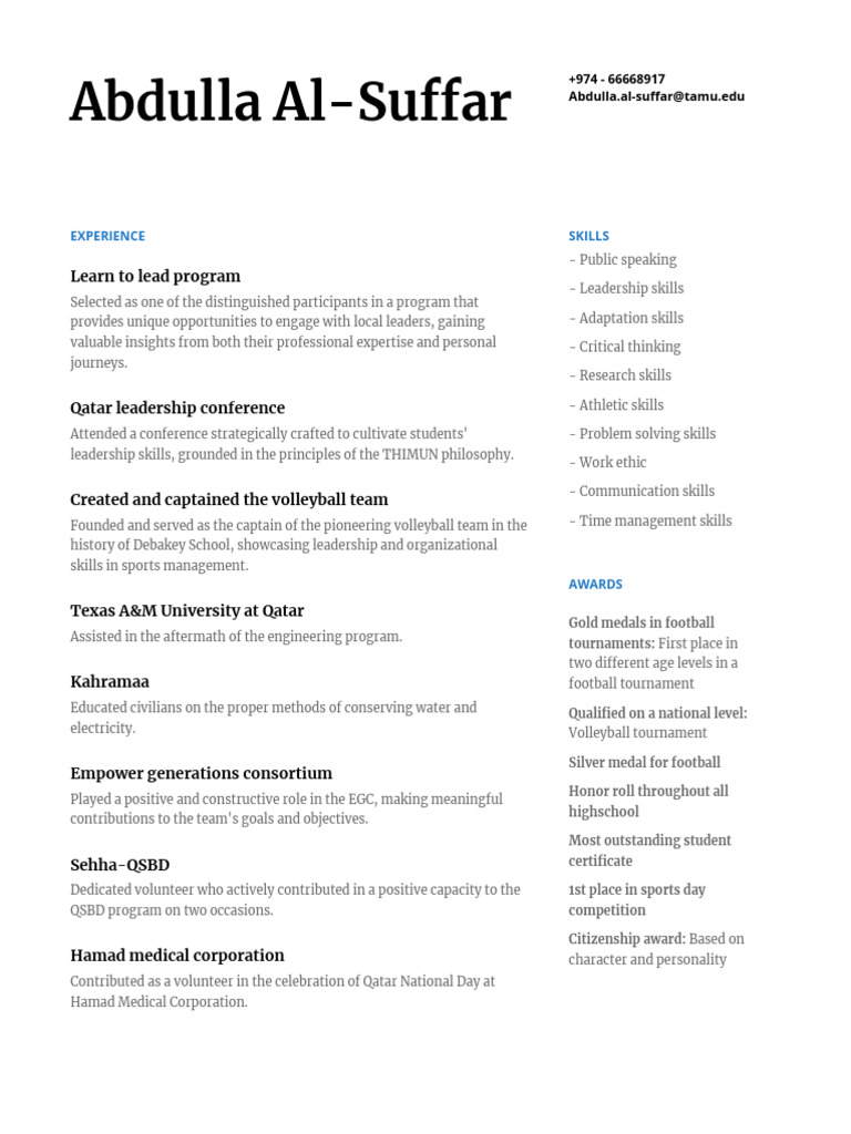 Resume 1 PDF Carnegie Mellon - 1708488878