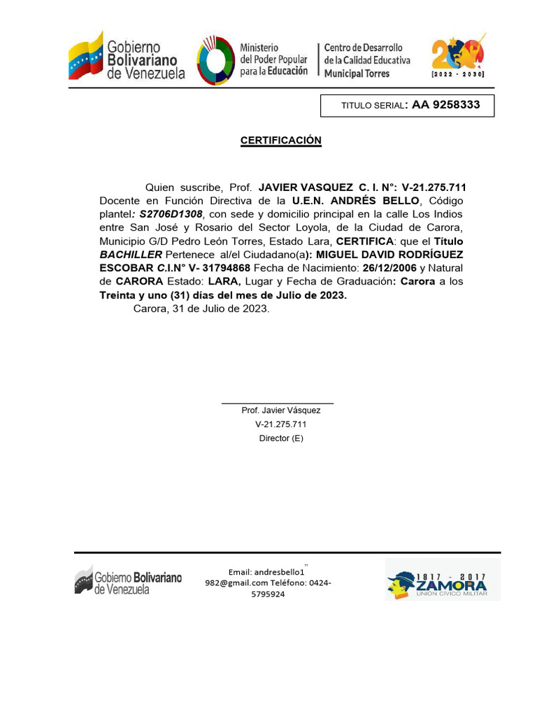 Autenticacion de titulo pdf
