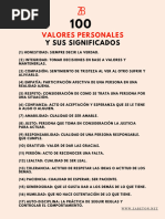 50 Valores y Su Significado | PDF | Felicidad | Actitud (psicología)