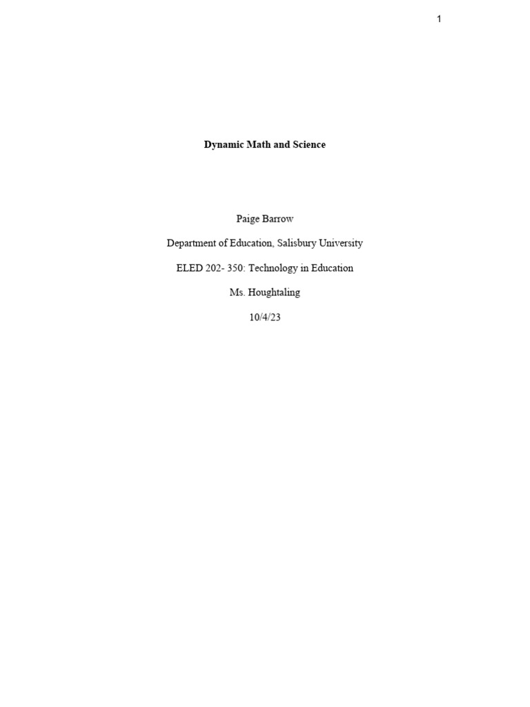 Dynamic Math and Science Barrow | PDF | Mathematics | Simulation