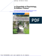 Test Bank For Essentials of Psychology 4th Edition Franzoi