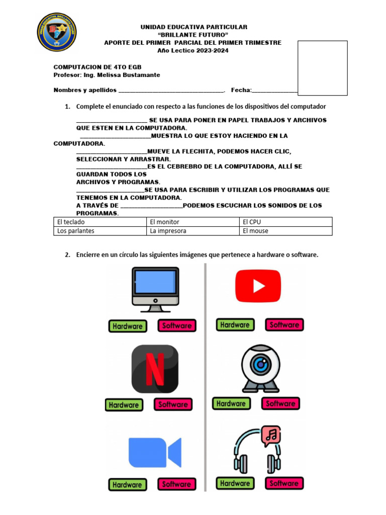 Actividades de Computación para Secundaria | PDF | Hardware de la ...