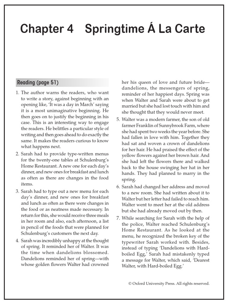 Springtime Love Story | PDF | Menu