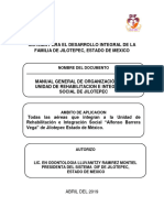Manual de Organizacion de La Unidad de Rehabilitacion e Integracion Social de Jilotepec