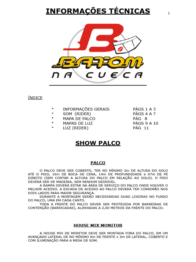 Rider input list palco pdf tecnologia de som tecnologia musical