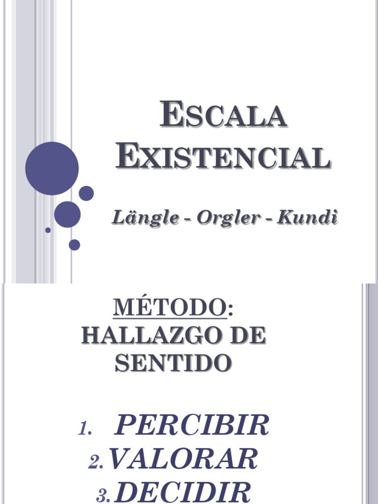Escala Existencial: Método de Hallazgo de Sentido | PDF | Temor | Libertad