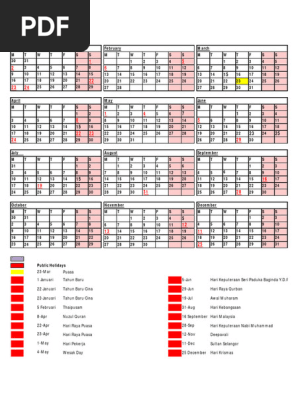 Calendar 2023 Selangor
