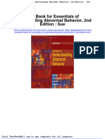 Test Bank For Essentials of Understanding Abnormal Behavior 2nd Edition Sue
