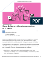 El Reto de Liderar A Diferentes Generaciones en El Trabajo